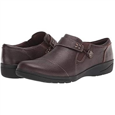 Mujer Cheyn O Nyx-black Piel Abatanada Clarks Marrón Oscuro Piel Abatanada