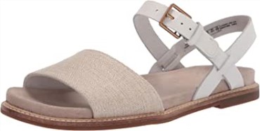 Sandalia Plana Mujer Tira Corsio Clarks Lona Natural
