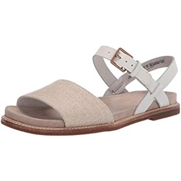 Sandalia Plana Mujer Tira Corsio Clarks Lona Natural