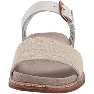 Sandalia Plana Mujer Tira Corsio Clarks Lona Natural
