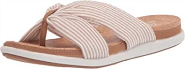 Sandalia Eliza Shore Slide Mujer Clarks Textil Natural