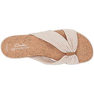 Sandalia Eliza Shore Slide Mujer Clarks Textil Natural