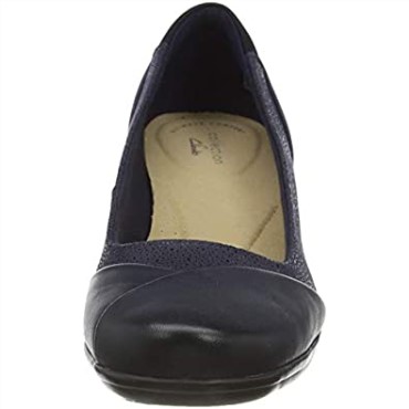 Zapato De Vestir Uniforme Emily Alexa Mujer Azul Marino Combi Clarks