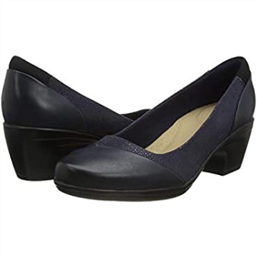 Zapato De Vestir Uniforme Emily Alexa Mujer Azul Marino Combi Clarks