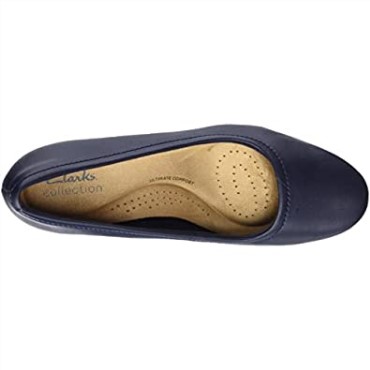 Zapato De Salon Emily Belle Mujer Clarks Piel Azul Marino