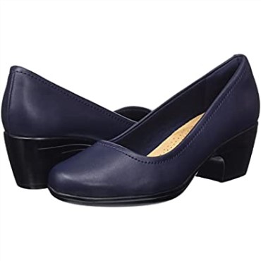 Zapato De Salon Emily Belle Mujer Clarks Piel Azul Marino