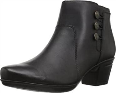 Botines Mujer Emslie Monet Clarks Cuero Negro