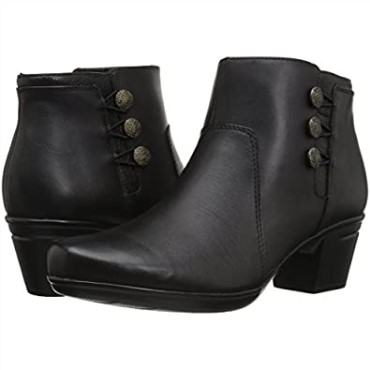 Botines Mujer Emslie Monet Clarks Cuero Negro