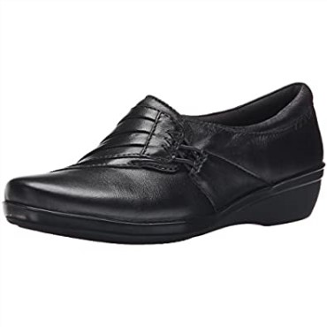 Clarks Mujer Everlay Iris Flat Cuero Negro