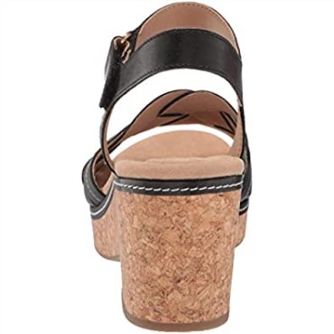 Sandalia Mujer Giselle Coast Cuña Clarks Negra
