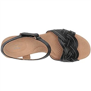 Sandalia Mujer Giselle Coast Cuña Clarks Negra