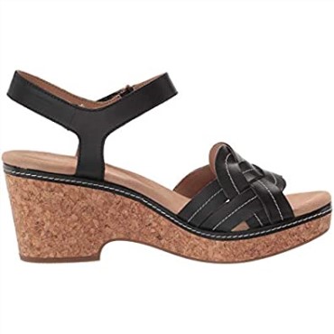 Sandalia Mujer Giselle Coast Cuña Clarks Negra