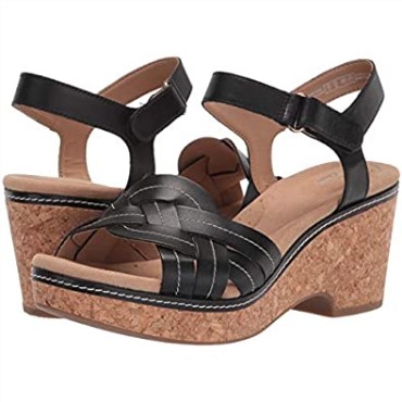 Sandalia Mujer Giselle Coast Cuña Clarks Negra