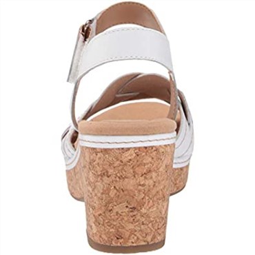 Sandalia Cuña Mujer Giselle Coast Clarks Piel Blanca