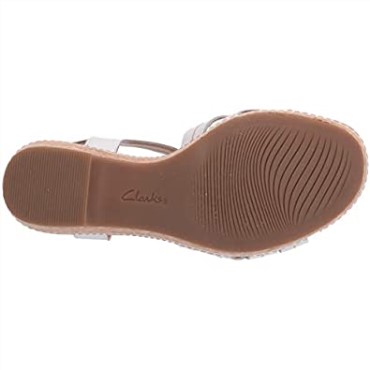 Sandalia Cuña Mujer Giselle Coast Clarks Piel Blanca
