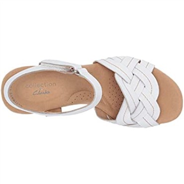 Sandalia Cuña Mujer Giselle Coast Clarks Piel Blanca