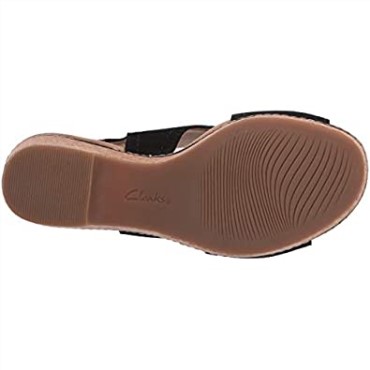 Sandalia Cuña Mujer Giselle Cove Clarks Piel Negra