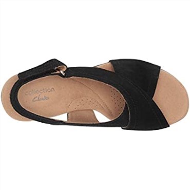 Sandalia Cuña Mujer Giselle Cove Clarks Piel Negra