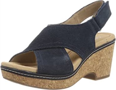Sandalia Mujer Cuña Giselle Cove Clarks Azul Marino