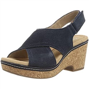 Sandalia Mujer Cuña Giselle Cove Clarks Azul Marino