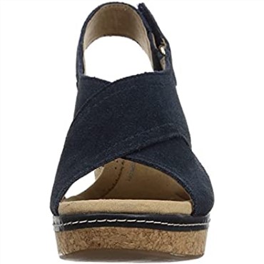 Sandalia Mujer Cuña Giselle Cove Clarks Azul Marino