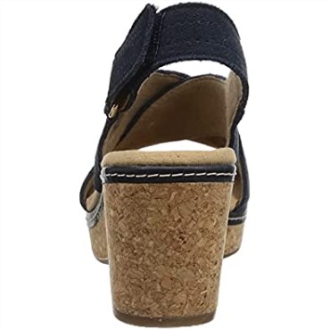 Sandalia Mujer Cuña Giselle Cove Clarks Azul Marino