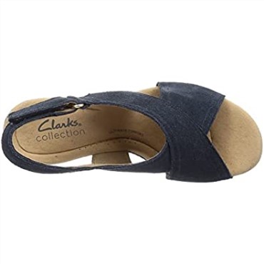 Sandalia Mujer Cuña Giselle Cove Clarks Azul Marino