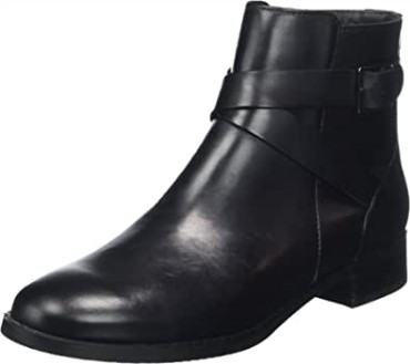 Bota Moda Mujer Hebilla Hamble Clarks Cuero Negro