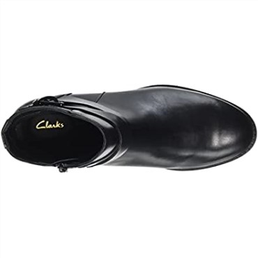 Bota Moda Mujer Hebilla Hamble Clarks Cuero Negro