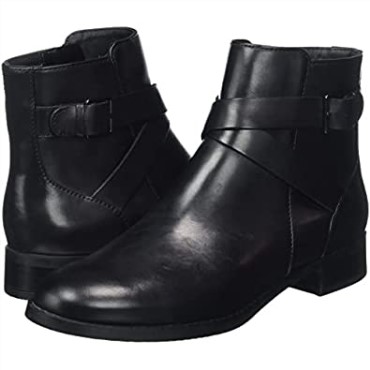 Bota Moda Mujer Hebilla Hamble Clarks Cuero Negro