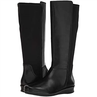 Bota Fashion Mujer Hope Play Negra Piel Textil Clarks