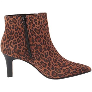 Botines Mujer Illeana Petal Clarks Ante Leopardo Tostado Oscuro