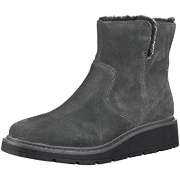 Botín Mujer Ivery Jet Gris Oscuro Ante Forrado Cálido Clarks