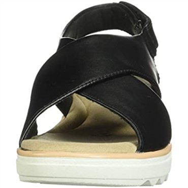 Sandalia Cuña Mujer Jillian Jewel Clarks Piel Negra