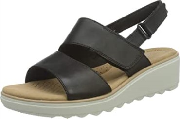 Sandalia Mujer Cuña Jillian Perla Clarks Negro
