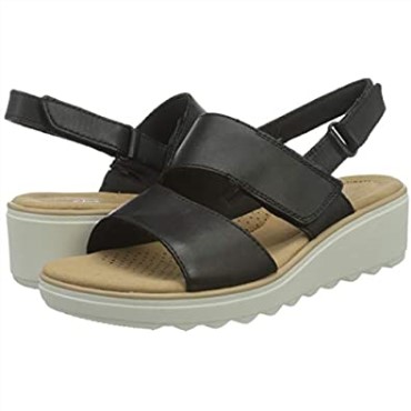 Sandalia Mujer Cuña Jillian Perla Clarks Negro