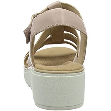 Sandalia Mujer Cuña Jillian Cuarzo Clarks Cuero Rosa Polvoriento