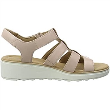Sandalia Mujer Cuña Jillian Cuarzo Clarks Cuero Rosa Polvoriento