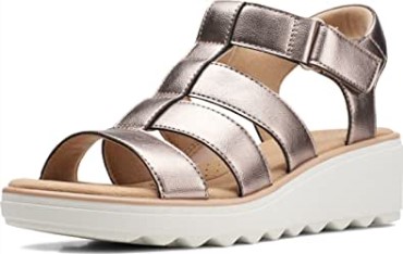Sandalia Con Cuña De Cuarzo Jillian Para Mujer Clarks Sintético Metalizado