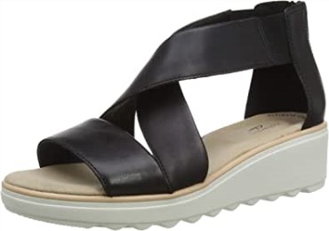 Sandalia Con Cuña Jillian Rise Para Mujer Clarks Negra
