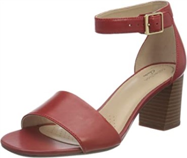 Zapatos De Salón De Mujer Jocelynne Cam Clarks Cuero Rojo