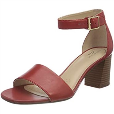 Zapatos De Salón De Mujer Jocelynne Cam Clarks Cuero Rojo