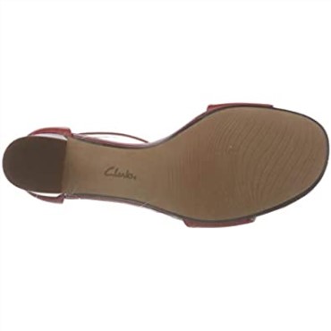 Zapatos De Salón De Mujer Jocelynne Cam Clarks Cuero Rojo