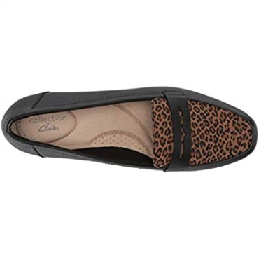 Mocasines Mujer Juliet Coast Clarks Cuero Negro Synth Leopard