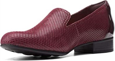 Mocasines Mujer Juliet Hanley Clarks Burgundy Interest Cuero
