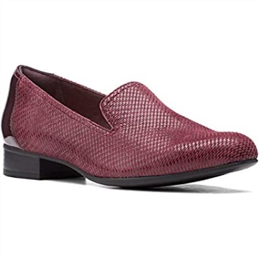 Mocasines Mujer Juliet Hanley Clarks Burgundy Interest Cuero