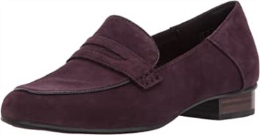 Mocasines Keesha Cora Pen New Para Mujer Gamuza Color Berenjena Clarks
