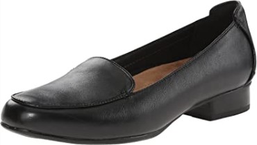 Mocasines Mujer Keesha Luca Punta Cerrada Clarks Cuero Negro