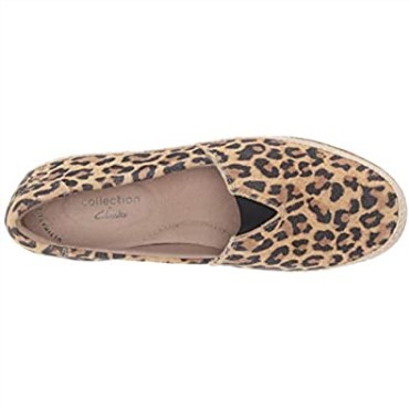 Sandalia Con Cuña Lafley Jess Para Mujer Color Tostado Leopardo Gamuza Clarks