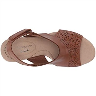 Sandalia Con Cuña Lafley Joy Para Mujer Clarks Cuero Tostado